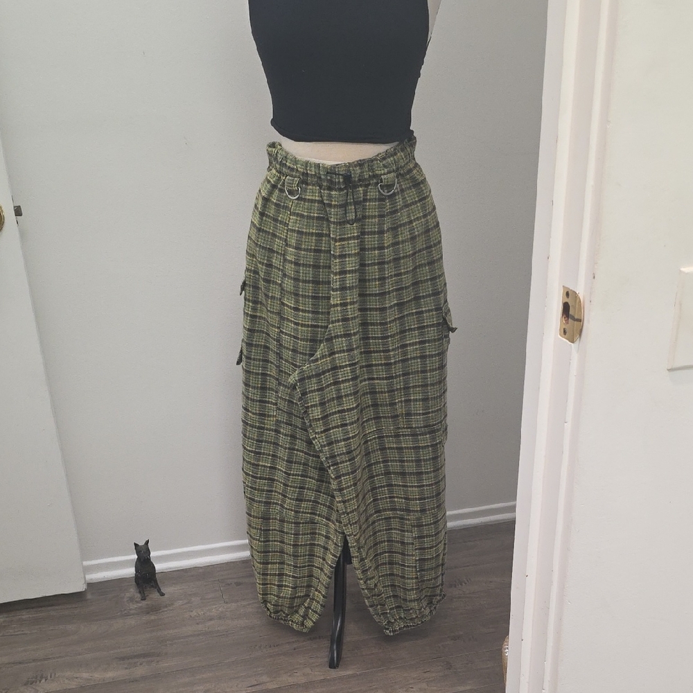 Urban Outfitters Yellow and Gray Plaid Skirt